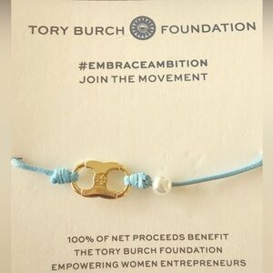 Tory Burch Gold Plated and Light Blue Bracelet